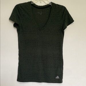 Adidas Dark Green Fitted Short Sleeve Tee Climalite
